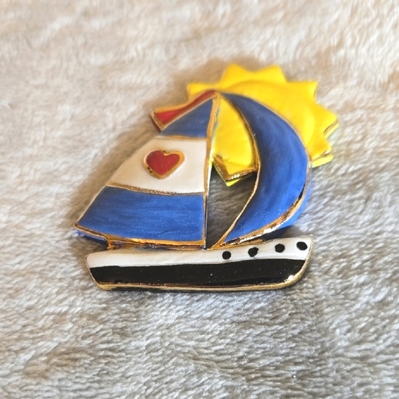 Jewelry - #221 Colorful Sailboat Enamel Pin